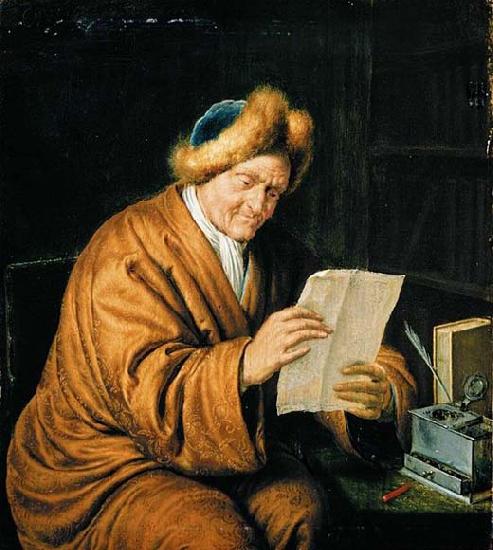 MIERIS, Willem van An Old Man Reading Germany oil painting art